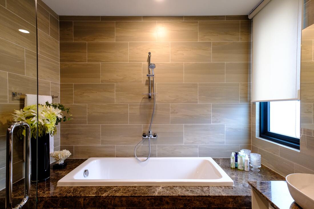 professional tiled shower room area